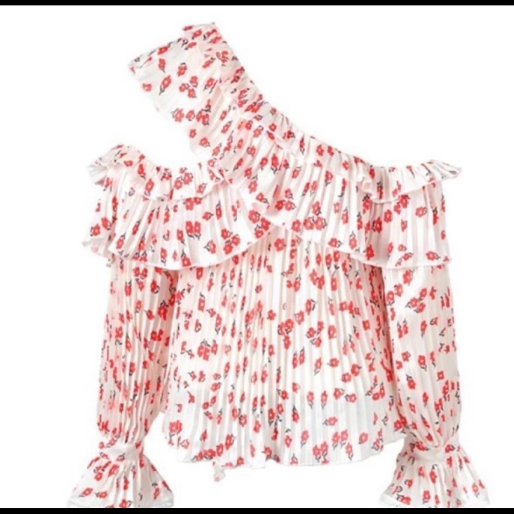 Self-Portrait One Shoulder Printed Top 6